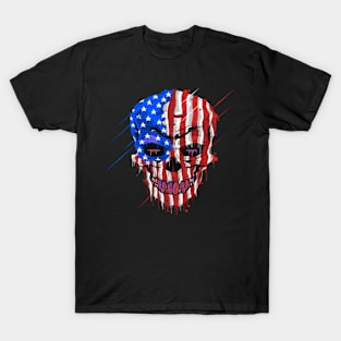 skull-head-with-usa-america-flag design T-Shirt